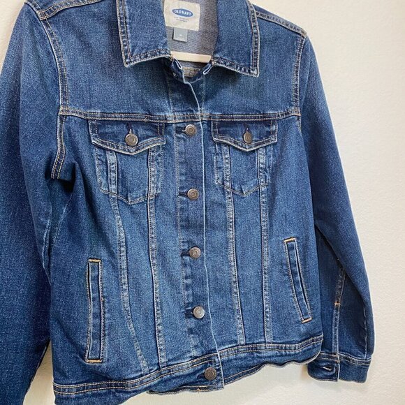 Old Navy Blue Boxy Denim Button Up Jean Jacket 714108-00 Womens size Med - Picture 2 of 6